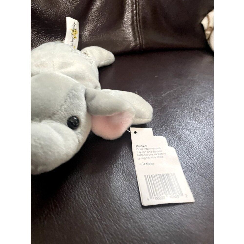 VINTAGE DISNEY ANIMAL KINGDOM ELEPHANT MINI BEAN BAG PLUSH TOY DOLL 10" NEW - Picture 4 of 10